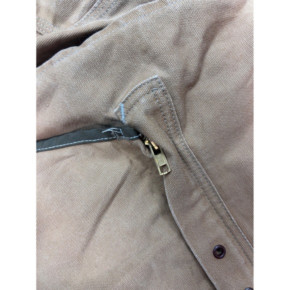 Vintage Carhartt Men's M Tan Duck Canvas Corduroy Collar Blanket Lined Jacket - Picture 12 of 16